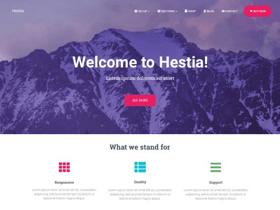 Hestia, plantilla gratis de WordPress